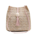 2024 Summer Fashion Braided Single Shoulder Bucket Handbag All-Matching New Wholesale Straw Beach Bag