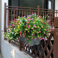 Artificial Flowers Outdoor Faux Roses Bushes Plastic Greenery Shrubs Plants for Outdoor Indoor Home Multicolor