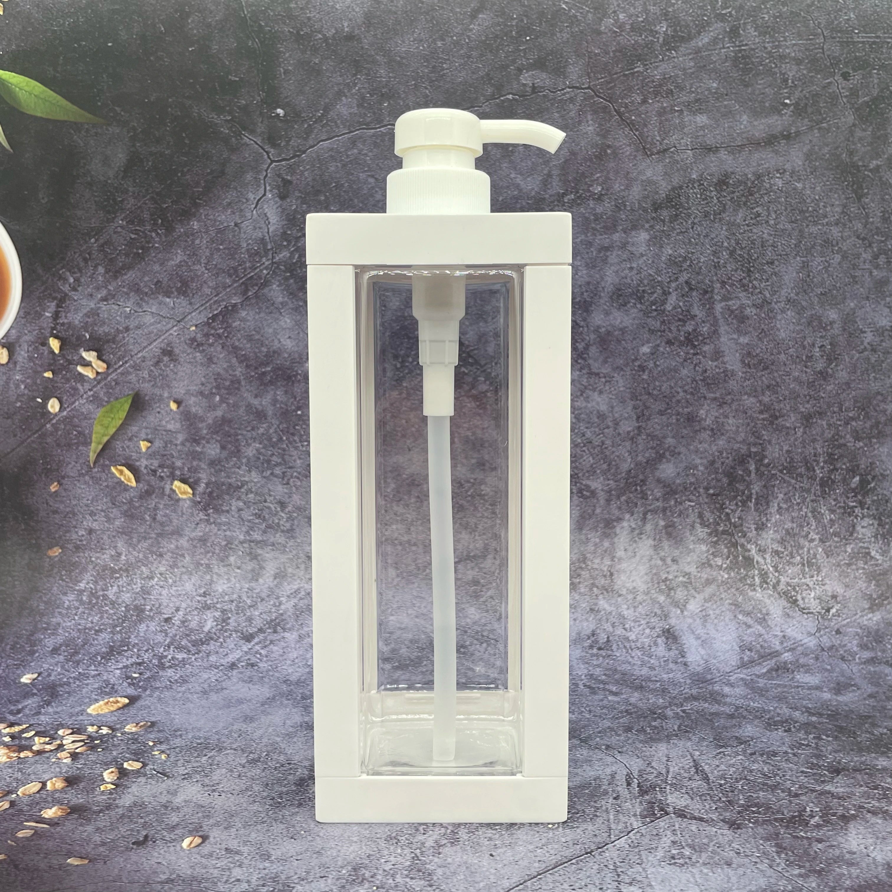 300 500  750ml Square Transparent Bathroom Cosmetic Container Plastic Hand Sanitizer Soap Foam Body Lotion Bottle With Pump