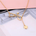 Trendy Dainty Crystal Heart Pendant Necklace Gold Plated Nurse Doctor Stethoscope Shape with Diamond Link Chain
