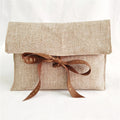 Chuanghua BSCI Recyclable Jute Hemp Envelope Gift Jewelry Packaging Dust Bag Luxury Logo Ribbon Pouch Customizable Shoe