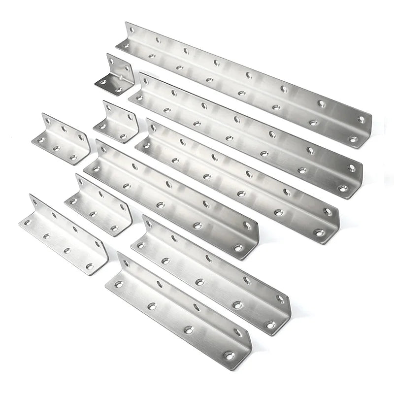Stainless Steel Metal Table Wall Mounted Floating L Folding Heavy Duty Customised Hardware Connecting Piece Silver 27x27x200mm