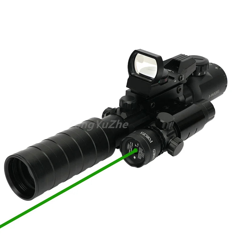 OEM ODM 3 in 1 Combo Scope Sight Combo with Mini Parallax Free Red Green Dot Reflex Scope Red Laser Sight