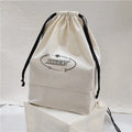 Custom Eco Friendly Design Cloth Pouches Beige Color Cotton Pouch 6oz Thickness Square Botton With Polyester Double String 001