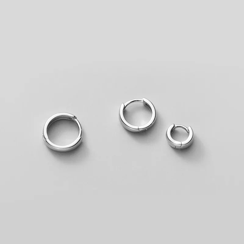 Minimalist Huggie Round Circle Earings Small 925 Sterling Silver Hoops Earrings Fashion Jewelry for Women