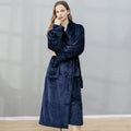 New Thick Plush Ladies Full Length Nightgowns Well-fitting Couple Extra Long Robe Custom Coral Fleece Lady Bathrobe