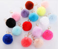 25 Colors Fashion Pom Pom Cute Puffy Bunny Plush Fluffy Furball Keychain Pompon Fur Ball Key Chain