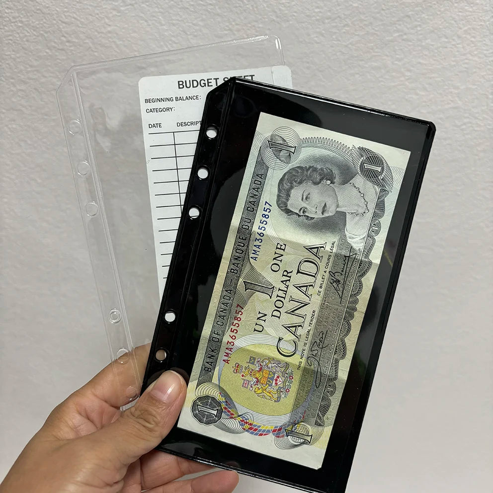 Custom A6 A7 Personal Size Soft PVC Durable Flexible Clear Money Binder Pocket Zipperless Transparent PVC Jelly Cash Envelope