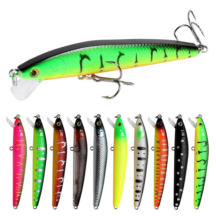 WEIHE  9.5cm 9g  Floating Minnow Hard Bait Fishing Lures Mini  Minnow Lure With Treble Hook