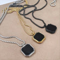 VAF Popular Gold/Silver/Black Black Enamel Men's Pendant 316L Stainless Steel 50CM/60CM Adjustable Chain Length Pendant