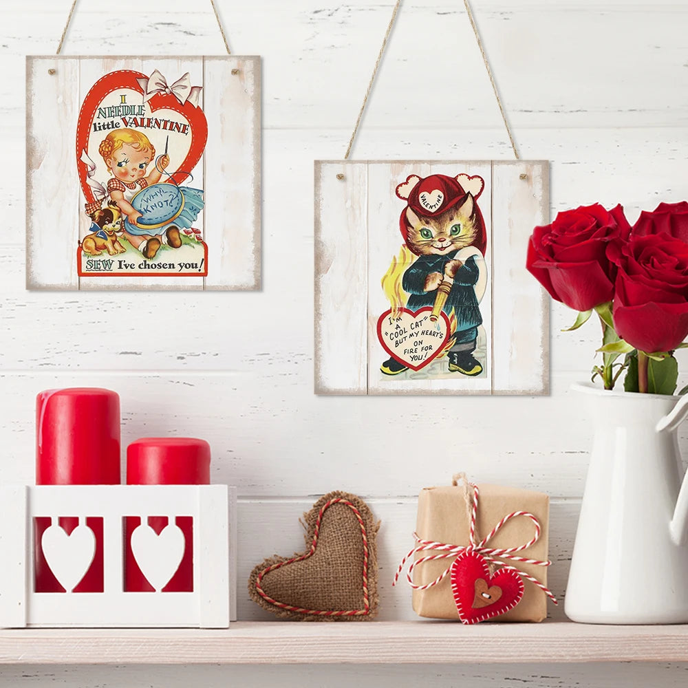 Heartfelt Moments Valentine's Day Heart Wooden Hanging Sign Pink Truck LOVE Valentine's Day Gift Idea