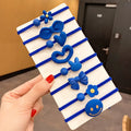 Blue Lovely Charms Women Bulk Elastic Rubber Hair Bands Jewelry Strong Ties Scrunchies China Manufacturer Supplier