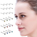Crystal Nose Rings and Stud Piercing Jewelry Surgical Stainless Steel Studs Ring Nose Piercings