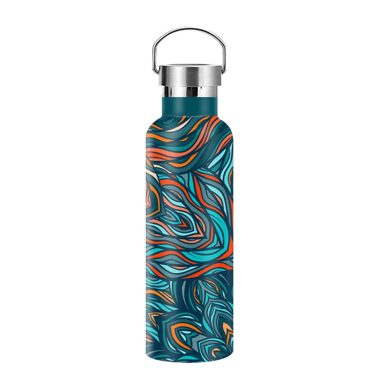 Custom Logo Double Wall Stainless Steel Water Bottle Insulated Vacuum Flask with Optional Lid Spray Painting/Powder Coating