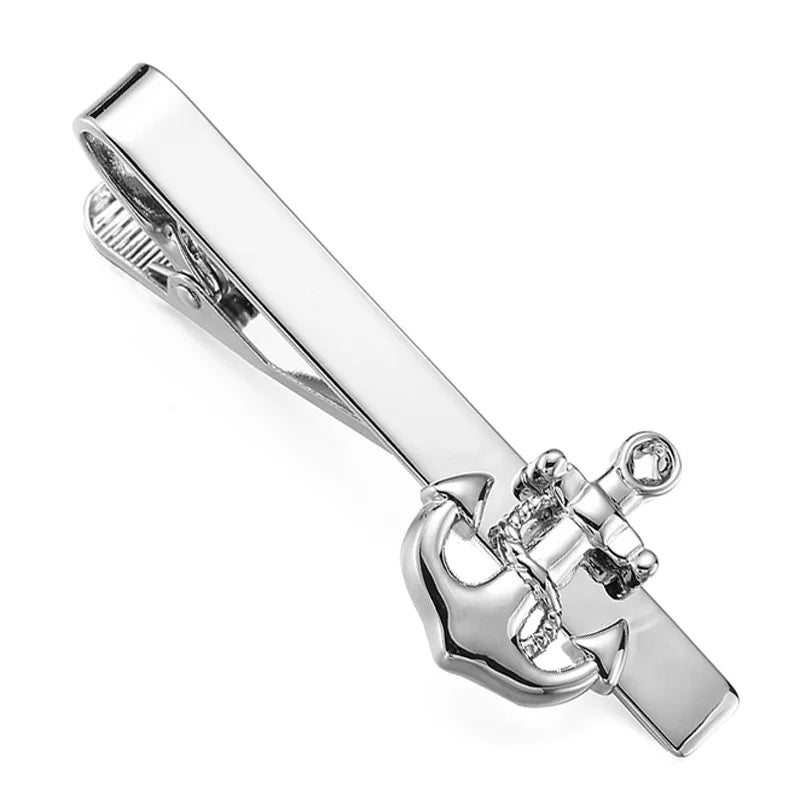 Wholesale Anchor Design Novelty Tie Clips Custom Mens Suit Shirt Fashion Accessory Tie Pin Wedding Tuxedo Trendy Jewelry Tie Bar