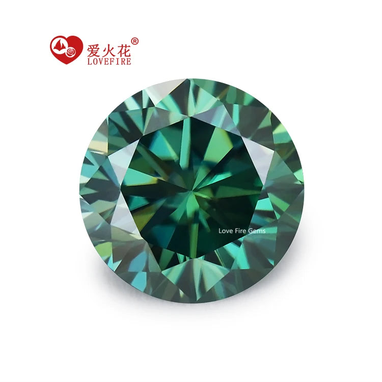 Dark Green Color GRA Certified Moissanite All Sizes Loose Lab Created Moissanite