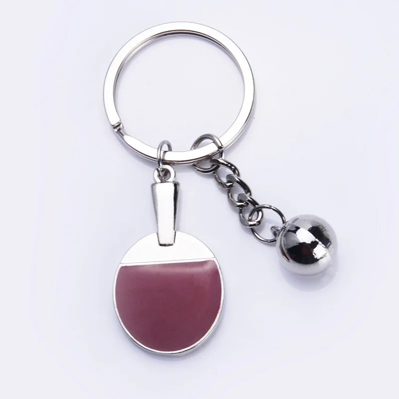 New Sport Ping-Pong Table Tennis Ball Badminton Metal Alloy Keychain Key Ring Souvenir Gift