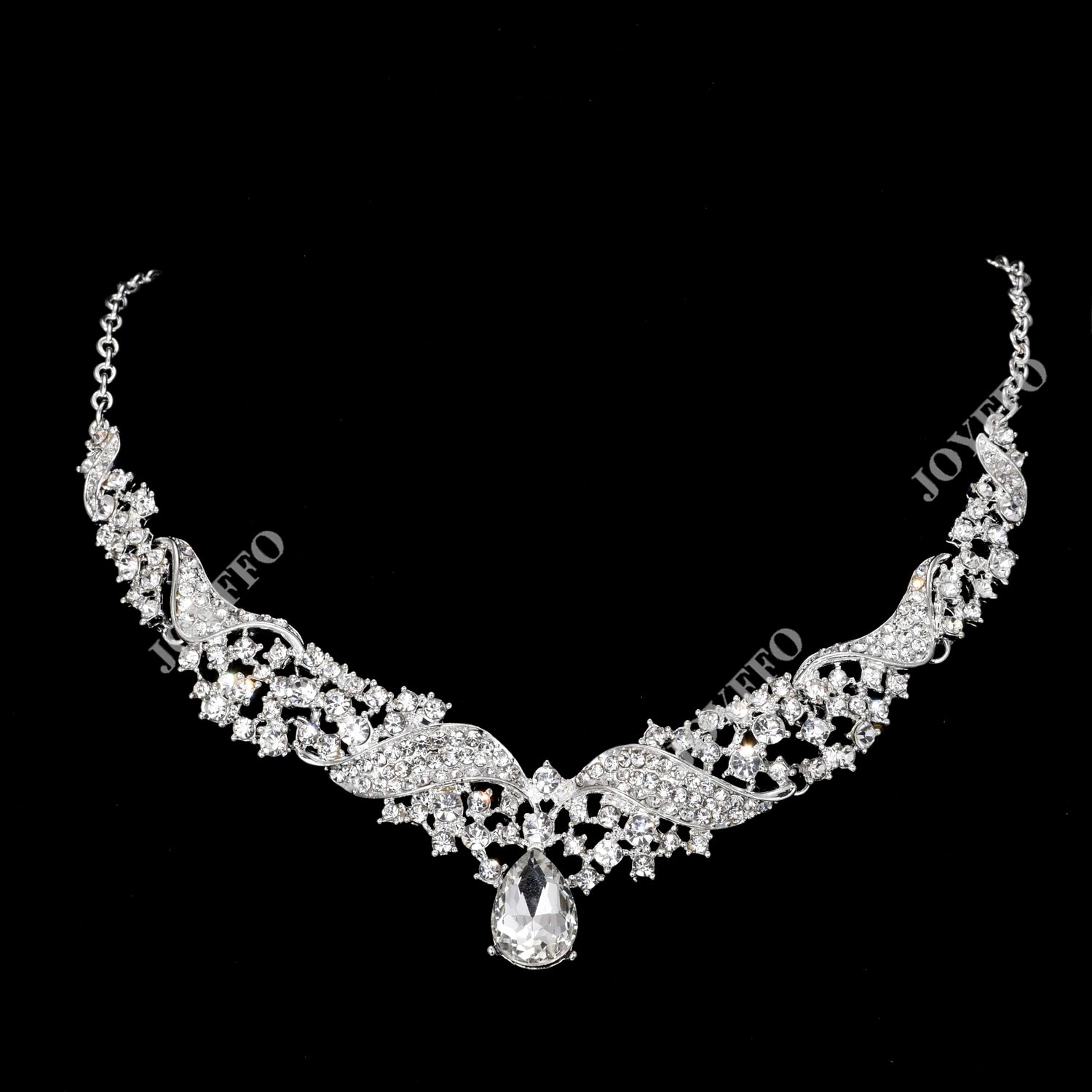 2020 New Custom Luxury Dubai 2pcs Jewelry Sets Cubic Zirconia Pendant Crystal Micro Paved Necklace Wedding Bride Jewelry Set