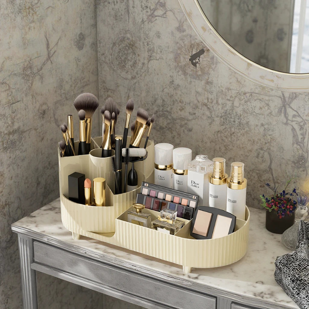 Rotating Desktop Makeup Brush Organizer Household Cosmetic Holder Cosmetic Storage Box