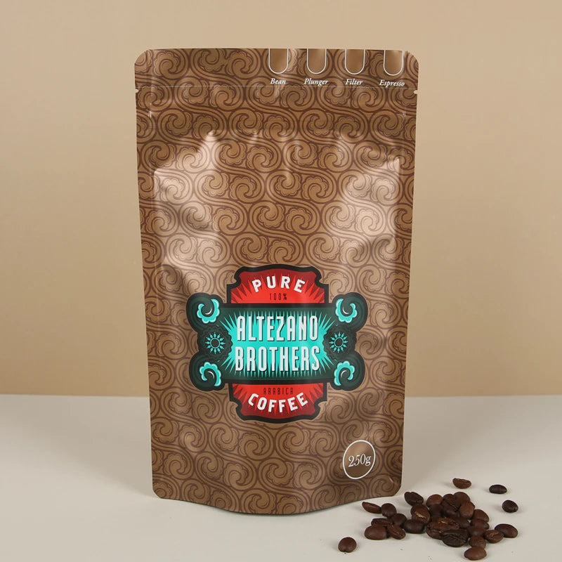 Custom 250g Block Bottom Mylar Pouch with Pocket Zipper Food Grade Digital Printing for Coffee Milk Pet Food Packaging