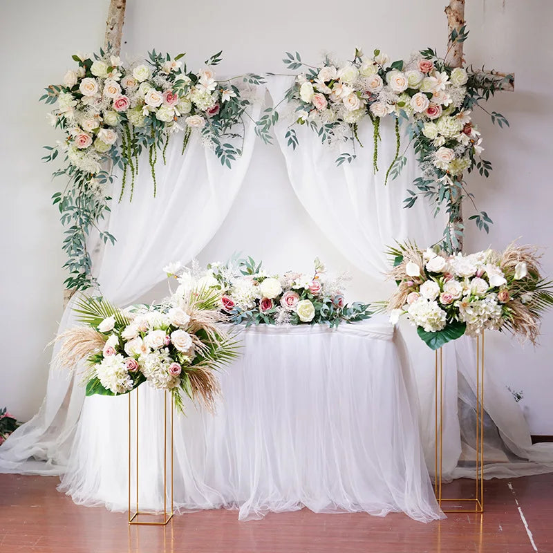 Artificial Flower Arch Foam White Wedding Veil Silk Rose Artificial Flowers for Wedding Decoration