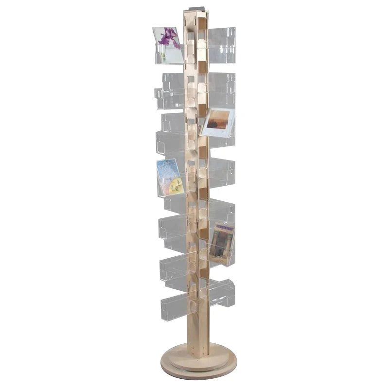 Rotating Postcard Display Rack 56 Pockets Floor Spinner Greeting Card Display Stand for Retail Store