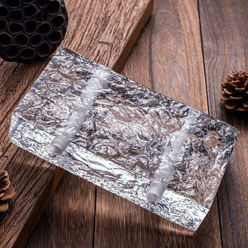 ADL 50*100*200mm Raw Crystal Block Wall Building Decorative Glass Bricks clear Tinted Crystal Glass Block with Hole