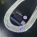 Hip Hop Iced Out D Color White Vvs 925 Sterling Silver 3mm 4mm Moissanite Diamond Tennis Chain Necklace