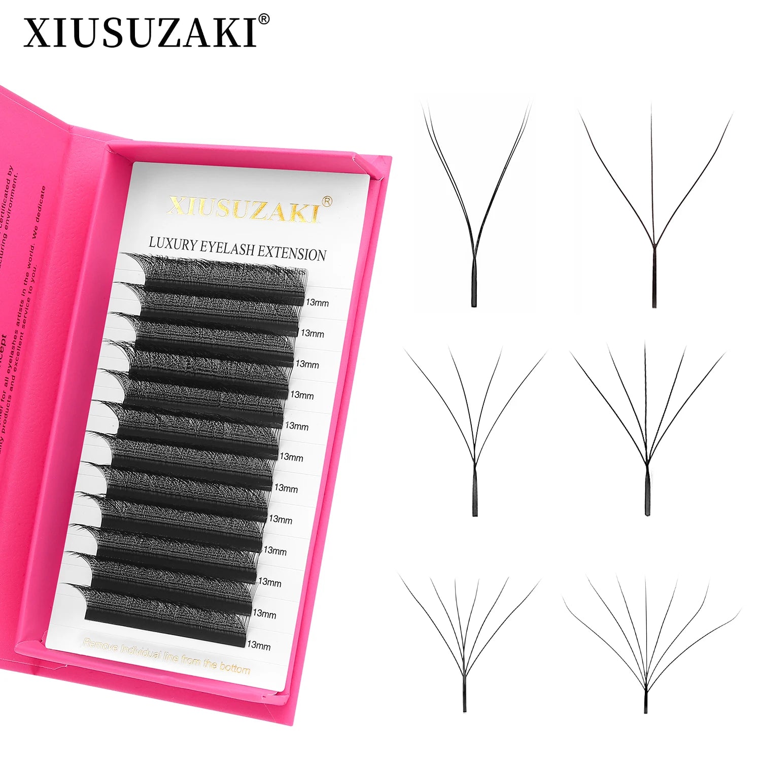 XIUSUZAKI 0.07mm Premade Natural Individual Yy Lashes Trays Eyelashes Extensions 2D 3D 4D 5D 6D 7D 8D YY W Lashes