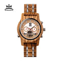 Kingnow Unisex Wood Bamboo Watch with Pointer Dial Display Hot Selling Wooden Quartz Man Woman Watch Perfect Gift Box Included