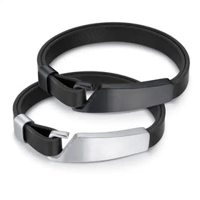 Smooth Stainless Steel Hook Bangles All-match DIY Engraved Bar Microfiber Trendy Men Jewelry PH1487