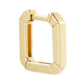 LOZRUNVE 925 Silver Jewelry 18K 14K Gold Plated Plain Square Hoop Earring
