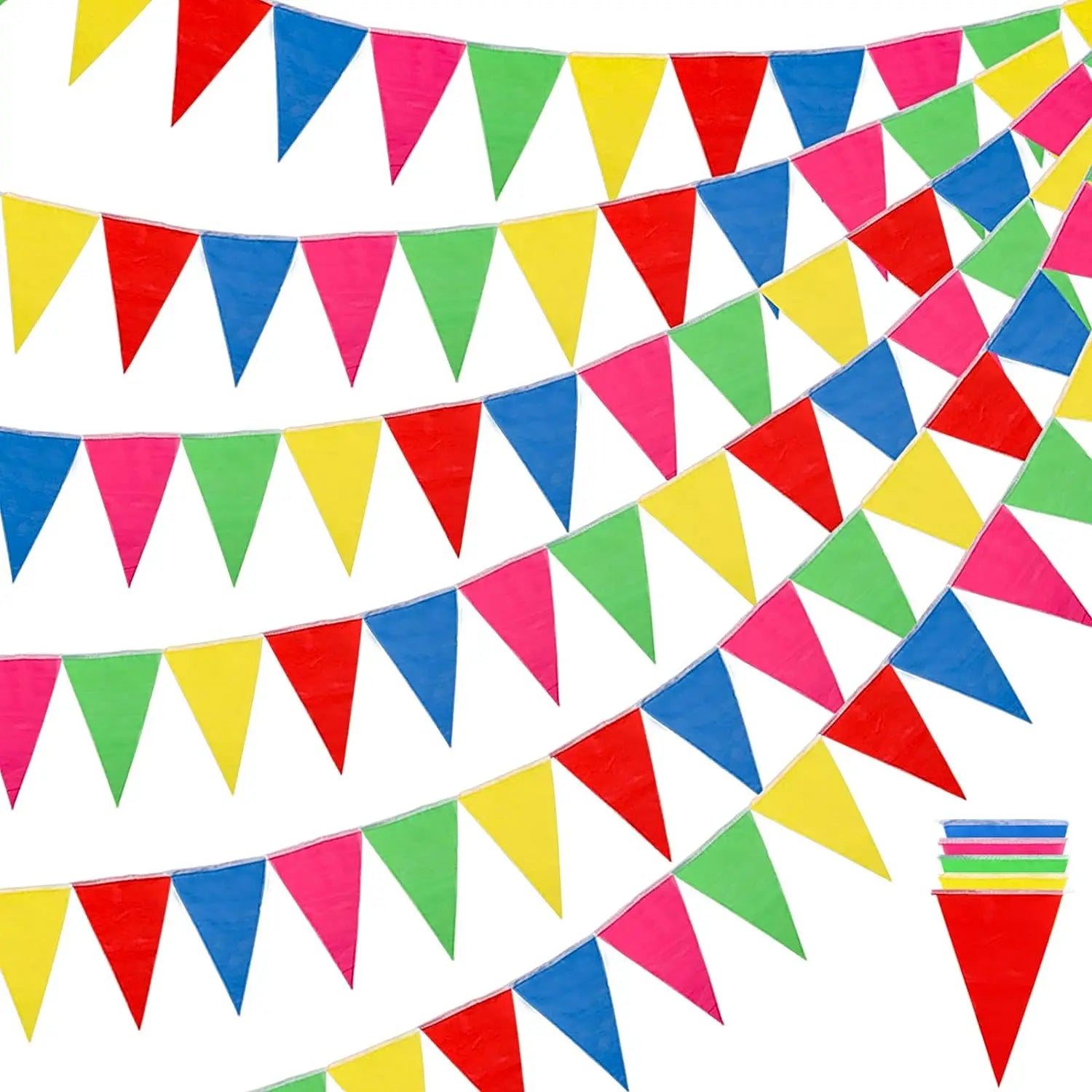 Wholesale Custom Logo National Birthday Bunting Rectangle Pennant String Flag Hanging Decoration High Visibility Fiberglass