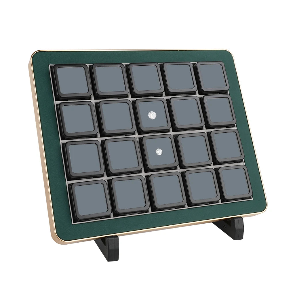 Most Popular 40 X 40 X16mm Metal Diamond Showcase Box Premium Gemstone Storage Box Tray Set