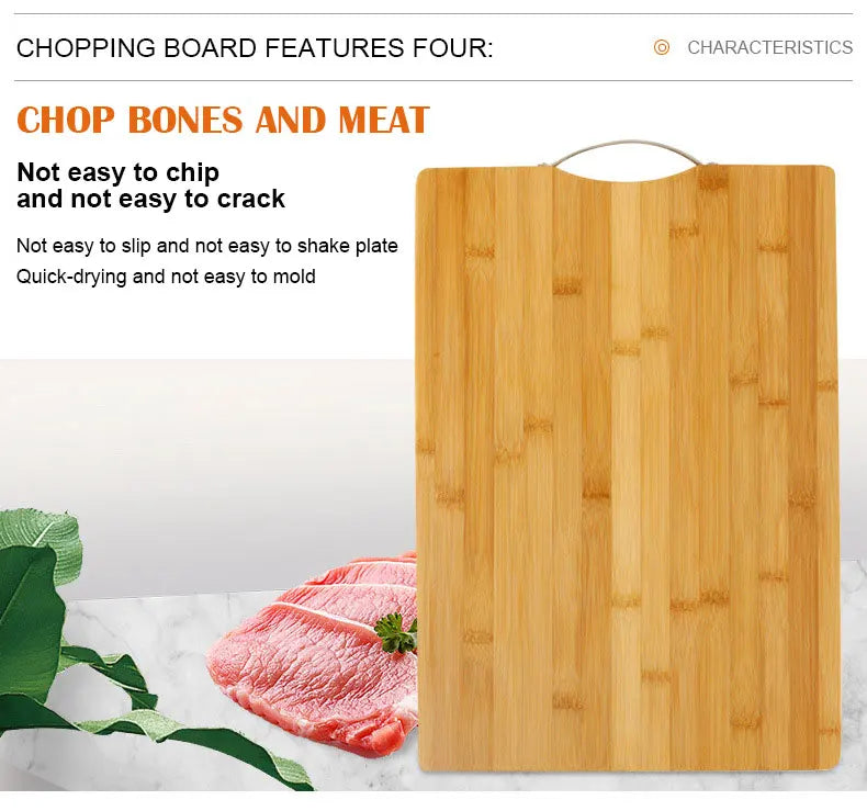 Havkup High Quality Vegetables Meat Chopping Blocks 1.8cm Thick Multiple Sizes Bamboo Cutting Board Set