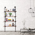 Rustic Steampunk Metal Floating Fitting Rack Wall Mounted Floating Black Cast Iron Shelf Without Wood for Decorative Home