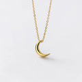925 Sterling Silver Little Crescent Moon Necklace Gold Half Moon Pendant Necklace Jewelry for Women