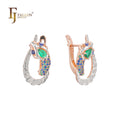 FJ Fallon Fashion Jewelry Snake Cluster Earrings Plated in Rose Gold Two Tone Brass Based