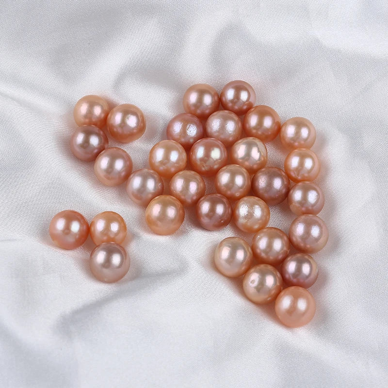 Zhuji Fanghua AA Natural 11-12mm Pink Round Edison Shape Loose Freshwater Pearl Jewelry Making Third Party Certified CN ZHE