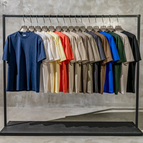 Wholesale 305G Earth Color Heavyweight T-shirt Men's Street Fashion Brand Solid Cotton T-shirt Oversized Tshirt