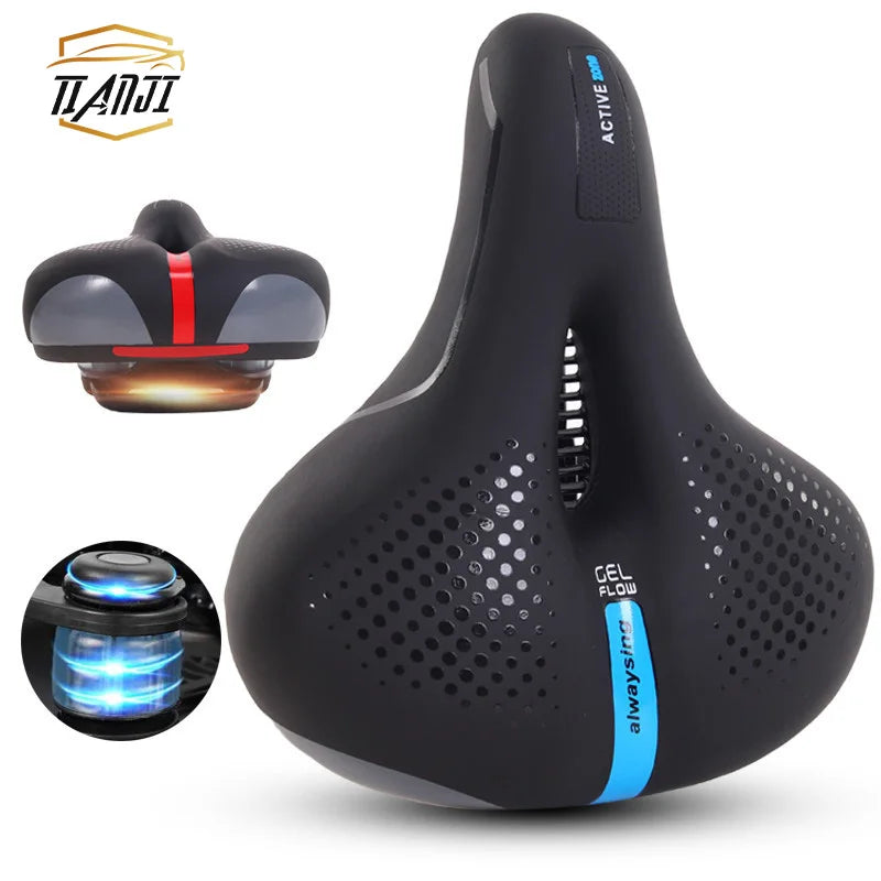Waterproof Memory Foam Road Bicycle Hollow Seat Saddle Cushion Leather Mountain Bike Saddle