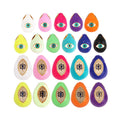 Evil Eye Teardrop Side Hole Enamel Charm Neon Pink Orange Turquoise Blue Oil DroppedGold Plated Necklace Bracelet Pendant M10