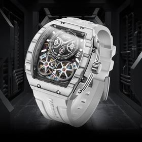 2023 New 3ATM Waterproof 316L Stainless Steel Carbon Fiber case Skeleton Visible Movement Automatic Mechanical Mens Watch
