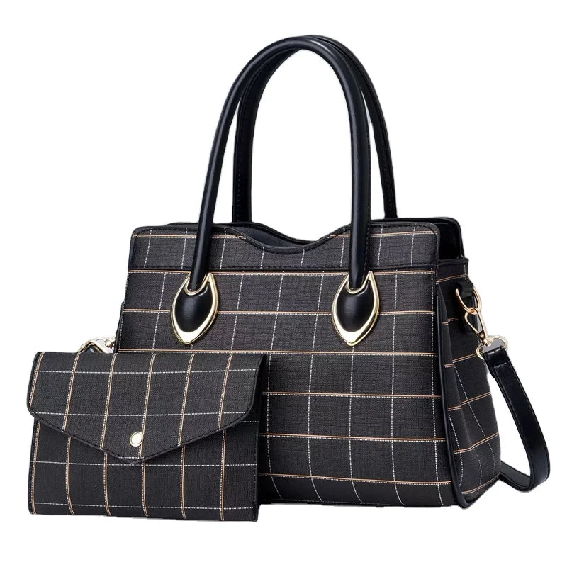 2022 New Fashion Women's Wild Large Capacity Tote Handbag Zipper Closure Tote Bags Set Cheap and Stylish