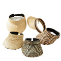 Personalized Summer Empty Top Visor Hat Sun Shading Sunscreen Trend Sunhat Riding Lady Sports Simple Natural Straw Hats