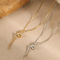 2026 New Fine Jewelry Necklace Waterproof  316L Stainless Steel Twist Pendant Necklace for Women Necklace