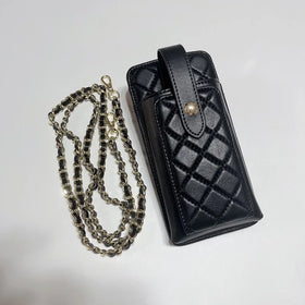 Fashion Sheepskin Shoulder Chain Sling Bag Women Cell Phone Purse Crossbody Wallet