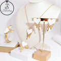 Pendants Earrings Bangle Jewelry Set Colorful Heart Shape Stainless Steel 18K Gold Plated Jewelry Set