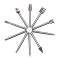 10pcs/Set Wood Carving Tools Milling Cutter Set Durable HSS Woodworking Routing Router Bits Rotary Burr
