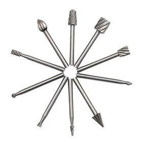 10pcs/Set Wood Carving Tools Milling Cutter Set Durable HSS Woodworking Routing Router Bits Rotary Burr